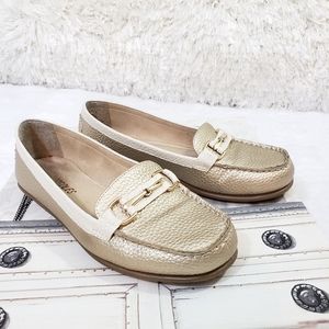 Aerosoles Metallic gold loafers